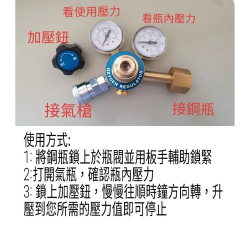 ╭☆°鋼瓶小舖” 壓力調整器接充氣槍組合~包裝魚，灌氣球~