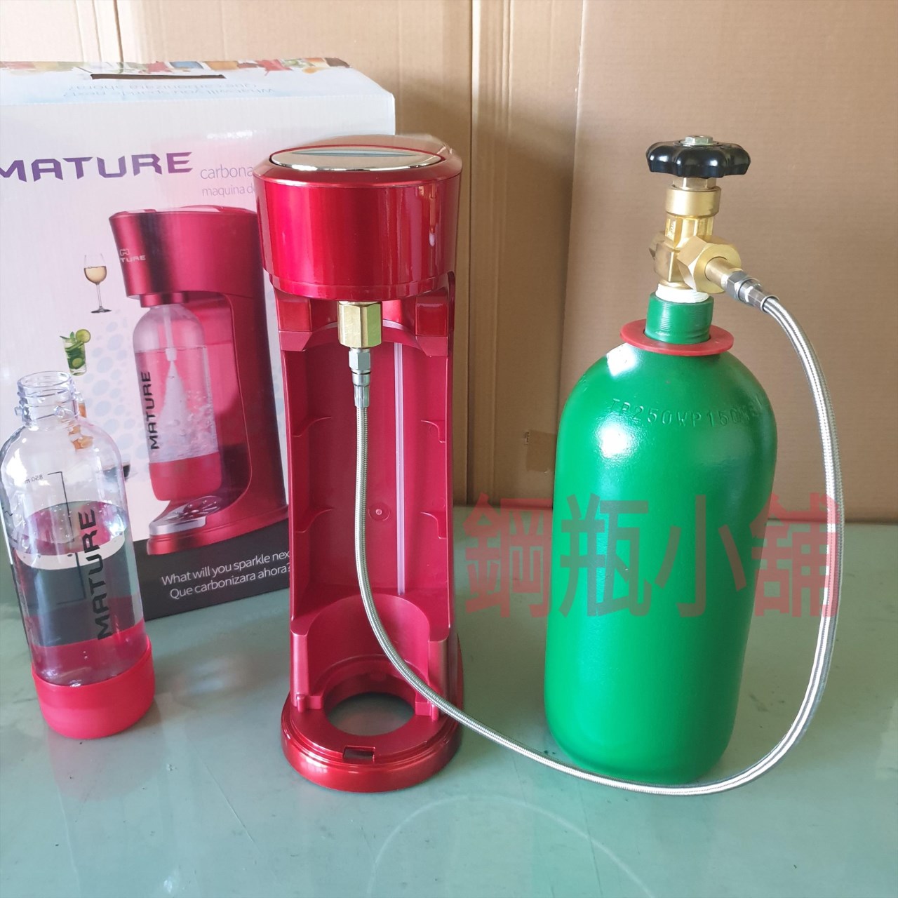 ╭☆°鋼瓶小舖”全新10公升食用二氧化碳鋼瓶CO2純度99.99％+鎖牙型不鏽鋼直供管件組合氣泡機改機專用升級改裝